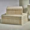 Atelier Natural Fiber Raffia Box w/ Leather Trim -13" x 10" x 5"