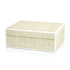 Atelier Natural Fiber Raffia Box w/ Leather Trim -13" x 10" x 5"