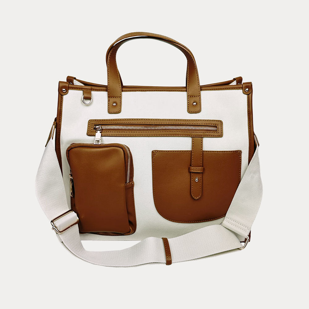 Ahdorned Handbags CAMEL Ahdorned Alice Canvas Tote