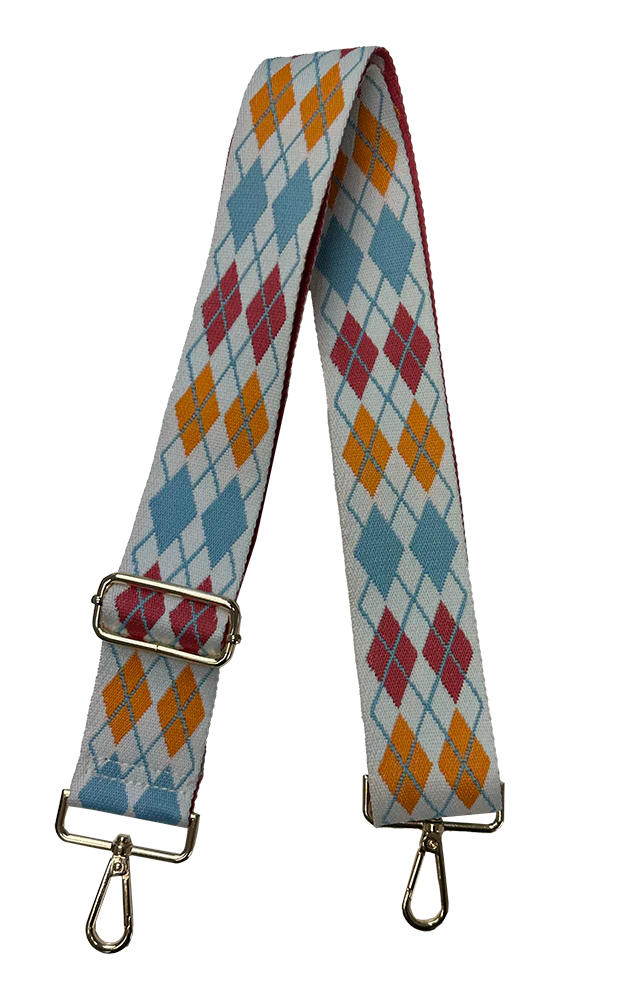 Ahdorned Handbags WHITE/BLUE Ahdorned Argyle Interchangeable Woven Bag Strap - Assorted