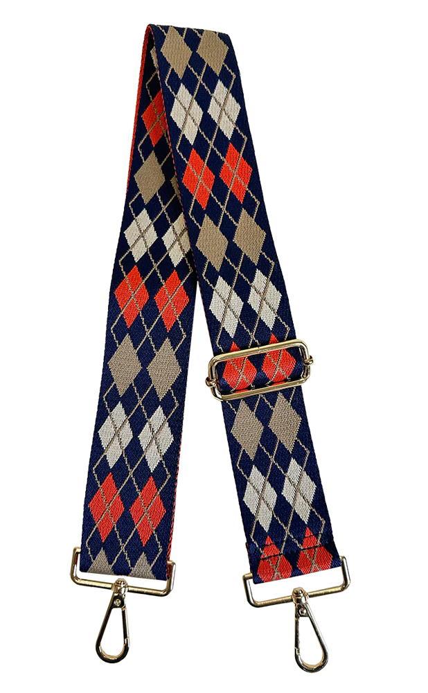 Ahdorned Handbags NAVY/CAMEL Ahdorned Argyle Interchangeable Woven Bag Strap - Assorted