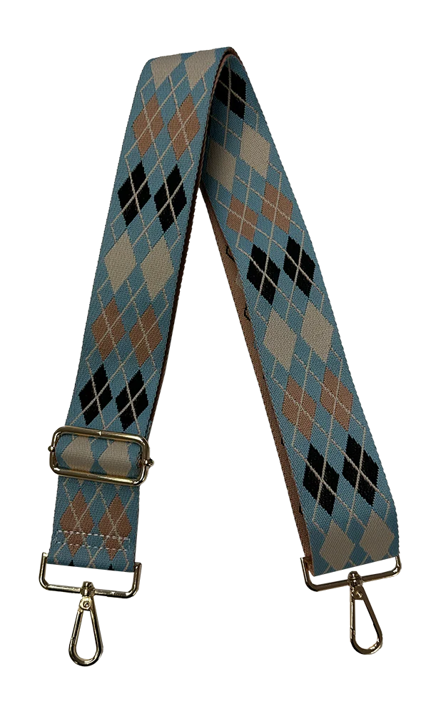 Ahdorned Handbags LIGHT BLUE/WHITE Ahdorned Argyle Interchangeable Woven Bag Strap - Assorted