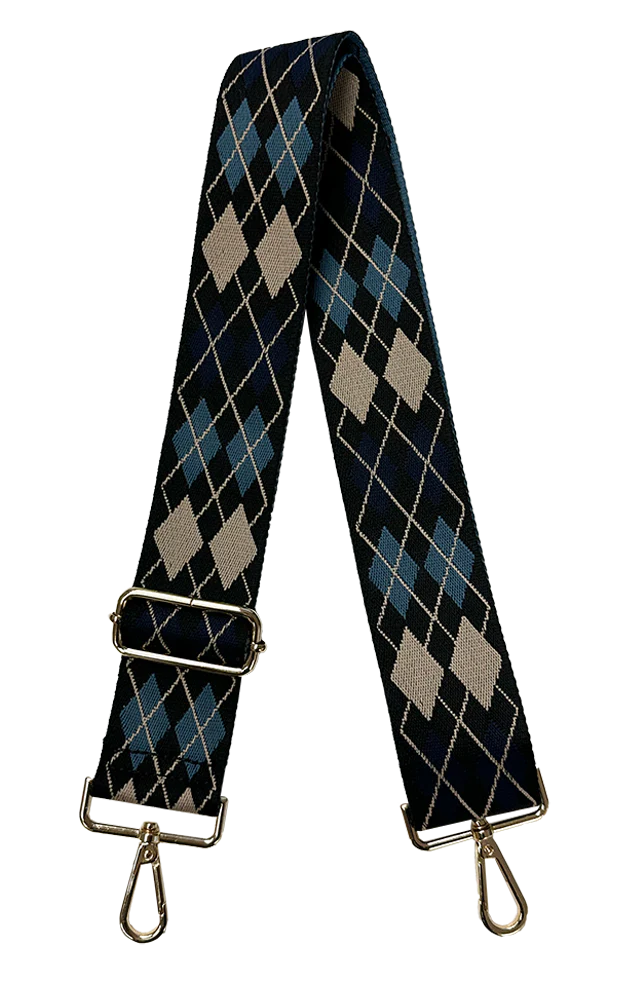 Ahdorned Handbags BLACK/CREAM/BLUE Ahdorned Argyle Interchangeable Woven Bag Strap - Assorted