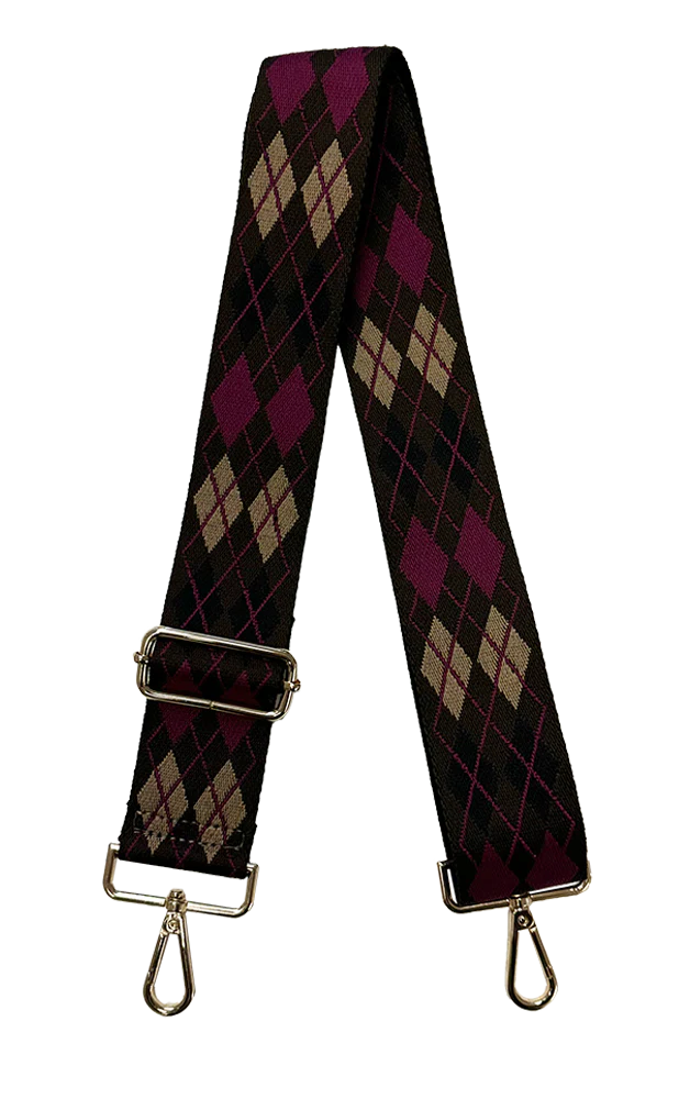 Ahdorned Handbags BROWN/PNK Ahdorned Argyle Interchangeable Woven Bag Strap - Assorted