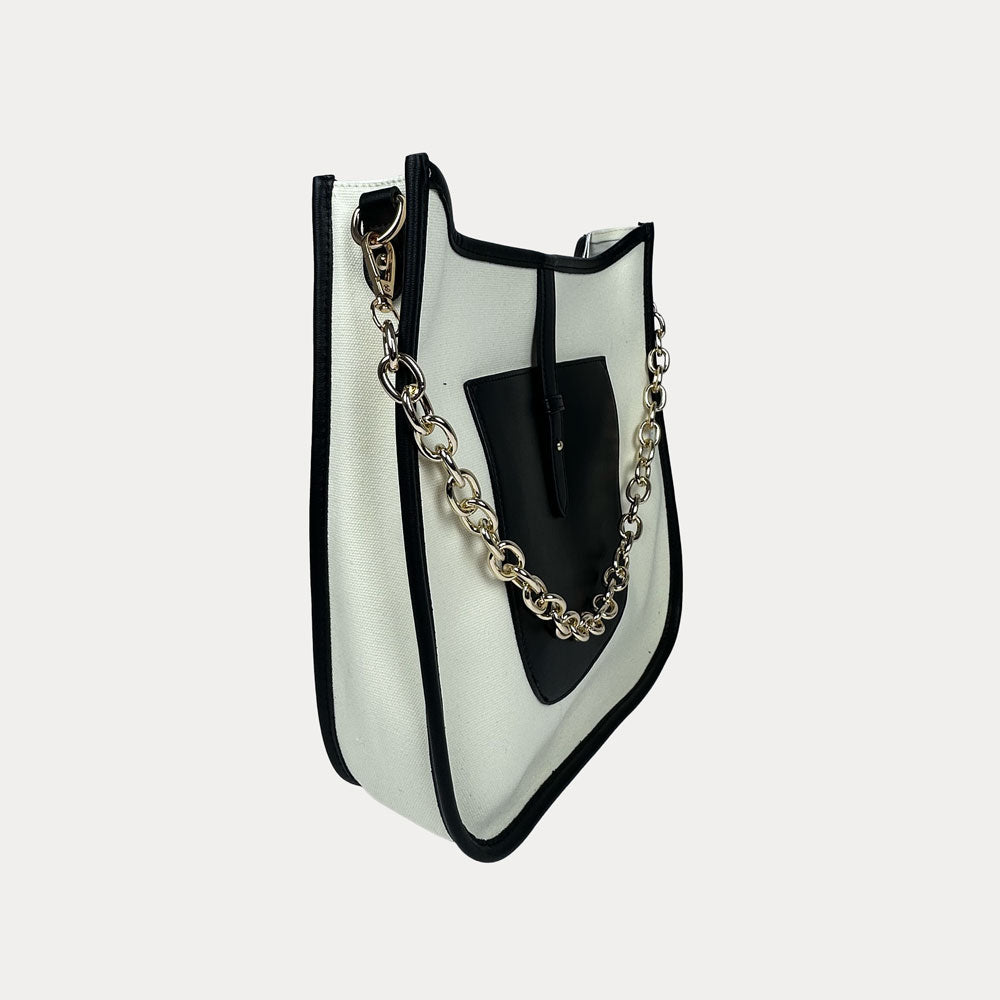 Ahdorned Handbags Black Ahdorned Aubrey Large Canvas Messenger