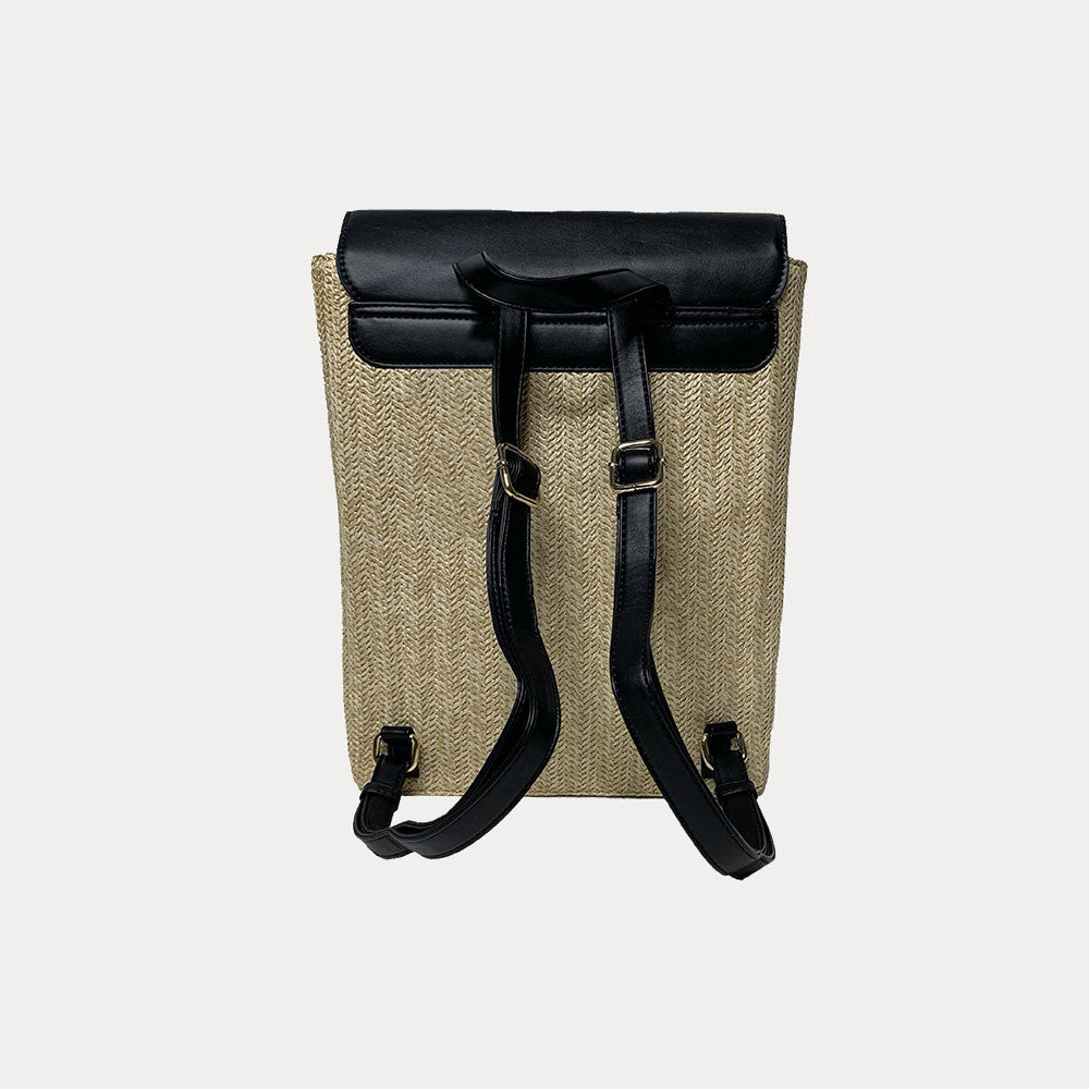 Ahdorned Handbags Black Ahdorned Chelsea Raffia Backpack