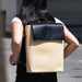 Ahdorned Handbags Black Ahdorned Chelsea Raffia Backpack