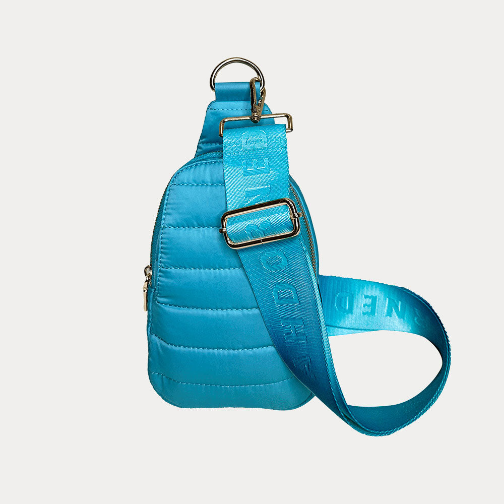 Ahdorned Handbags Turquoise Ahdorned Eliza Quilted Puffy Sling