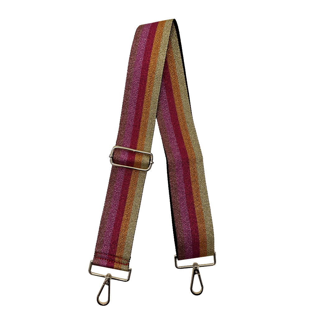 Ahdorned Handbags Red/Pink/Bronze Ahdorned Glitter Multi Stripe Interchangeable Woven Bag Strap Assorted