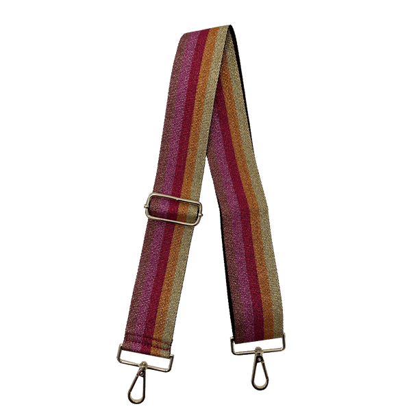 Ahdorned Handbags Red/Pink/Bronze Ahdorned Glitter Multi Stripe Interchangeable Woven Bag Strap Assorted