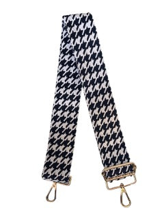 Ahdorned Handbags Navy/White Ahdorned Houndstooth Interchangeable Woven Bag Strap Assorted