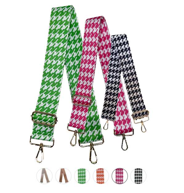 Ahdorned Handbags Ahdorned Houndstooth Interchangeable Woven Bag Strap Assorted