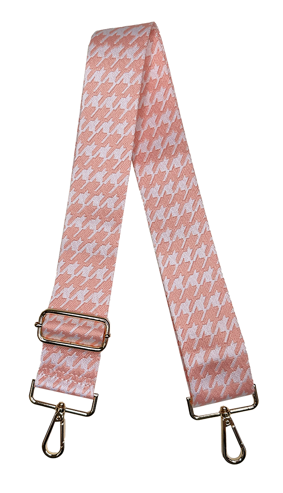 Ahdorned Handbags Peach/White Ahdorned Houndstooth Interchangeable Woven Bag Strap Assorted