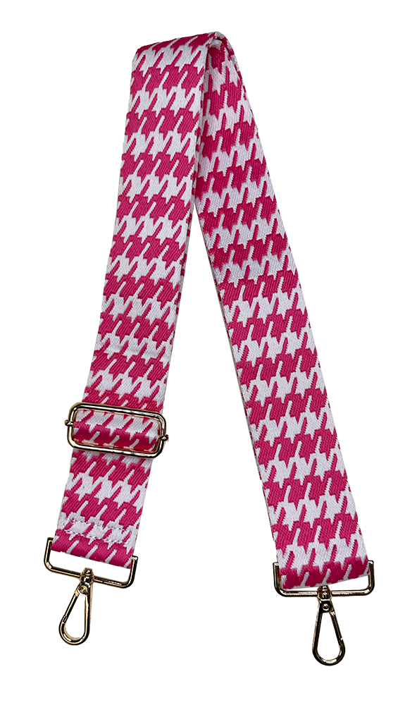 Ahdorned Handbags Pink/White Ahdorned Houndstooth Interchangeable Woven Bag Strap Assorted