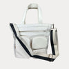 Ahdorned Handbags Cream Ahdorned Jessie Nylon & Vegan Leather Multi Pocket Tote