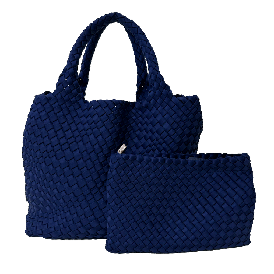 Ahdorned Handbags NAVY Ahdorned Lily Woven Neoprene Tote with Pouch Assorted Colors