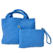 Ahdorned Handbags SKY BLUE Ahdorned Lily Woven Neoprene Tote with Pouch Assorted Colors