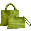 Ahdorned Handbags CHARTREUSE Ahdorned Lily Woven Neoprene Tote with Pouch-Fall Collection