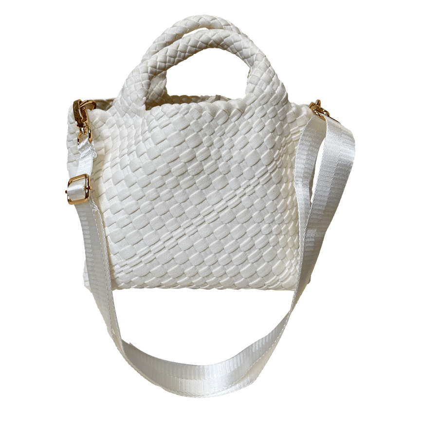 Ahdorned Handbags Snow White Ahdorned Linda Woven Velour Tote