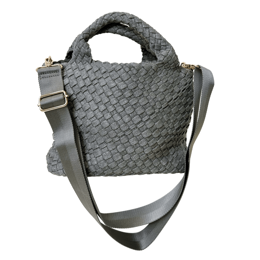 Ahdorned Handbags Heather Grey Ahdorned Linda Woven Velour Tote