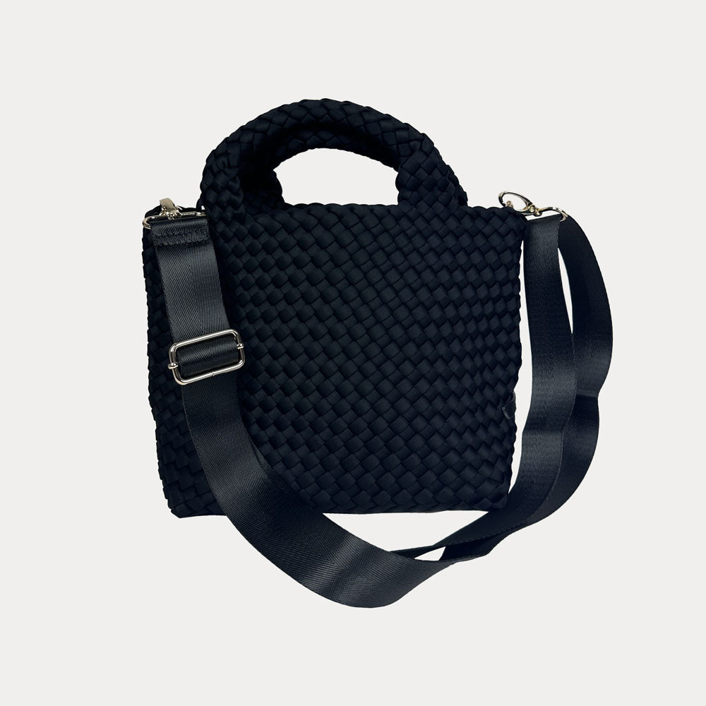 Ahdorned Handbags Black Ahdorned Lucy Woven Neoprene Tote Bag