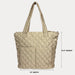 Ahdorned Handbags Ahdorned Mabel Lightweight Quilted Nylon Tote Beige