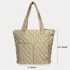 Ahdorned Handbags Ahdorned Mabel Lightweight Quilted Nylon Tote Beige