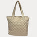 Ahdorned Handbags Ahdorned Mabel Lightweight Quilted Nylon Tote Beige