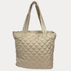 Ahdorned Handbags Ahdorned Mabel Lightweight Quilted Nylon Tote Beige