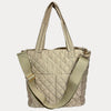 Ahdorned Handbags Ahdorned Mabel Lightweight Quilted Nylon Tote Beige