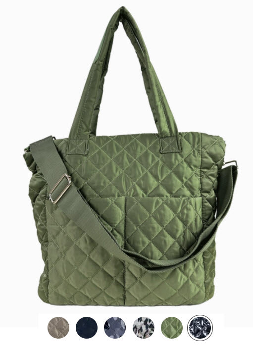 Ahdorned Handbags Ahdorned Mabel Quilted Nylon Tote Assorted