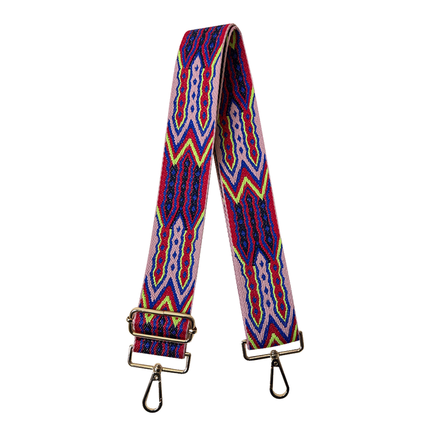 Ahdorned Handbags Purple/Red/Yellow-Gold Hardware Ahdorned Mayan Print Interchangeable Woven Bag Strap Assorted
