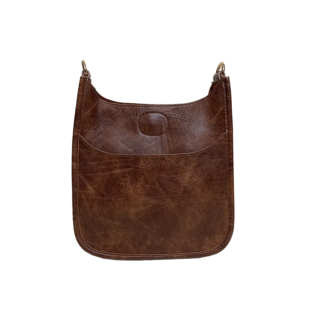 Ahdorned Handbags Coffee Ahdorned Mini Vegan Messenger ASSORTED COLORS, Strap Not Included