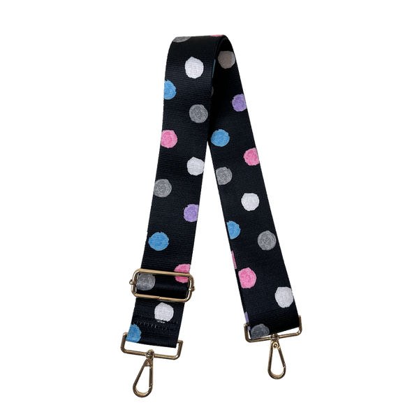 Ahdorned Handbags BLACK PASTEL-GOLD HARDWARE Ahdorned Polka Dot Interchangeable Printed Bag Strap Assorted