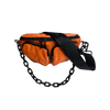 Ahdorned Handbags ORANGE Ahdorned Rachel Double Pocket Puffy Sling/Waist Bag w/Black Resin Chain & 2" Adjustable Solid Black Strap Assorted