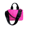 Ahdorned Handbags PINK Ahdorned Rosie Quilted Tote w/Black Resin Chain & 2" Adjustable Solid Black Strap