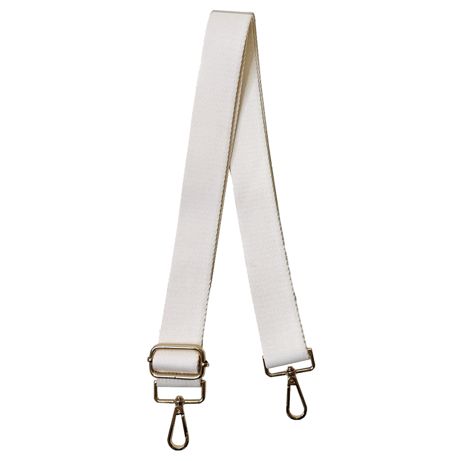 Ahdorned Handbags White w/Gold Hardware Ahdorned Solid Interchangeable 1.5" Cotton Bag Strap Assorted