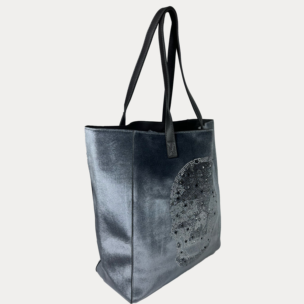Ahdorned Handbags Ahdorned Sophie Velour Skull Embossed Tote - Anniversary Collection