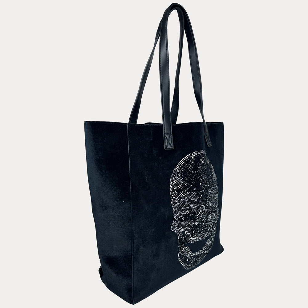 Ahdorned Handbags Ahdorned Sophie Velour Skull Embossed Tote - Anniversary Collection
