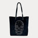 Ahdorned Handbags Black Ahdorned Sophie Velour Skull Embossed Tote - Anniversary Collection