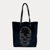 Ahdorned Handbags Black Ahdorned Sophie Velour Skull Embossed Tote - Anniversary Collection