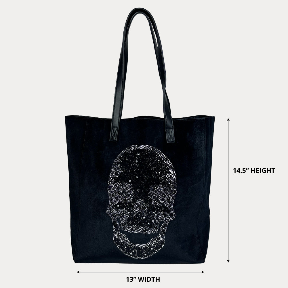 Ahdorned Handbags Ahdorned Sophie Velour Skull Embossed Tote - Anniversary Collection