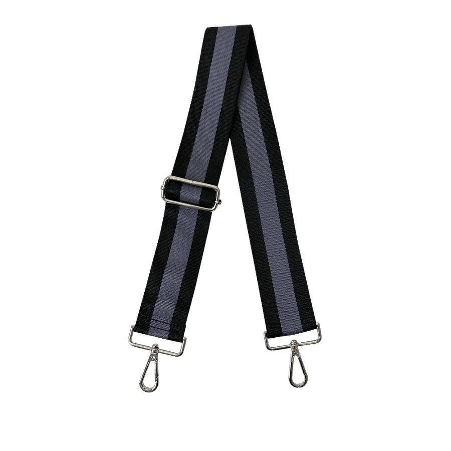 Ahdorned Handbags Black/Grey/Black-Silver Hardware Ahdorned Striped Interchangeable Woven Bag Strap Assorted