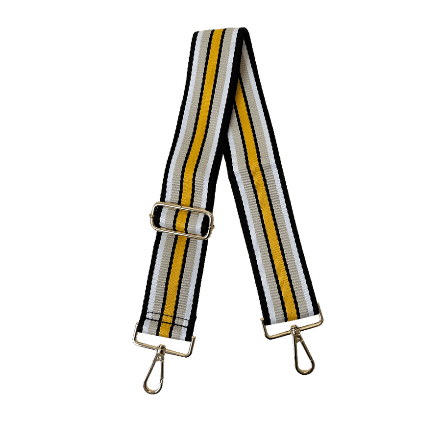 Ahdorned Handbags Black/Cream/White/Yellow-Gold Hardware Ahdorned Striped Interchangeable Woven Bag Strap Assorted