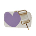 Ahdorned Handbags White w/Lavender Heart-Gold Hardware Ahsorned Jamie Heart Camera Bag w/Interchangeable Bag Strap Assorted