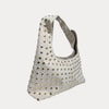 Ahdorned Handbags Bella Slouchy Vegan Suede Studded Shoulder Bag