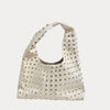 Ahdorned Handbags Bella Slouchy Vegan Suede Studded Shoulder Bag