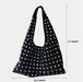 Ahdorned Handbags Bella Slouchy Vegan Suede Studded Shoulder Bag