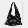 Ahdorned Handbags Bella Slouchy Vegan Suede Studded Shoulder Bag