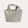 Ahdorned Handbags Cream/Gold Studs Blake Vegan Suede Studded Tote